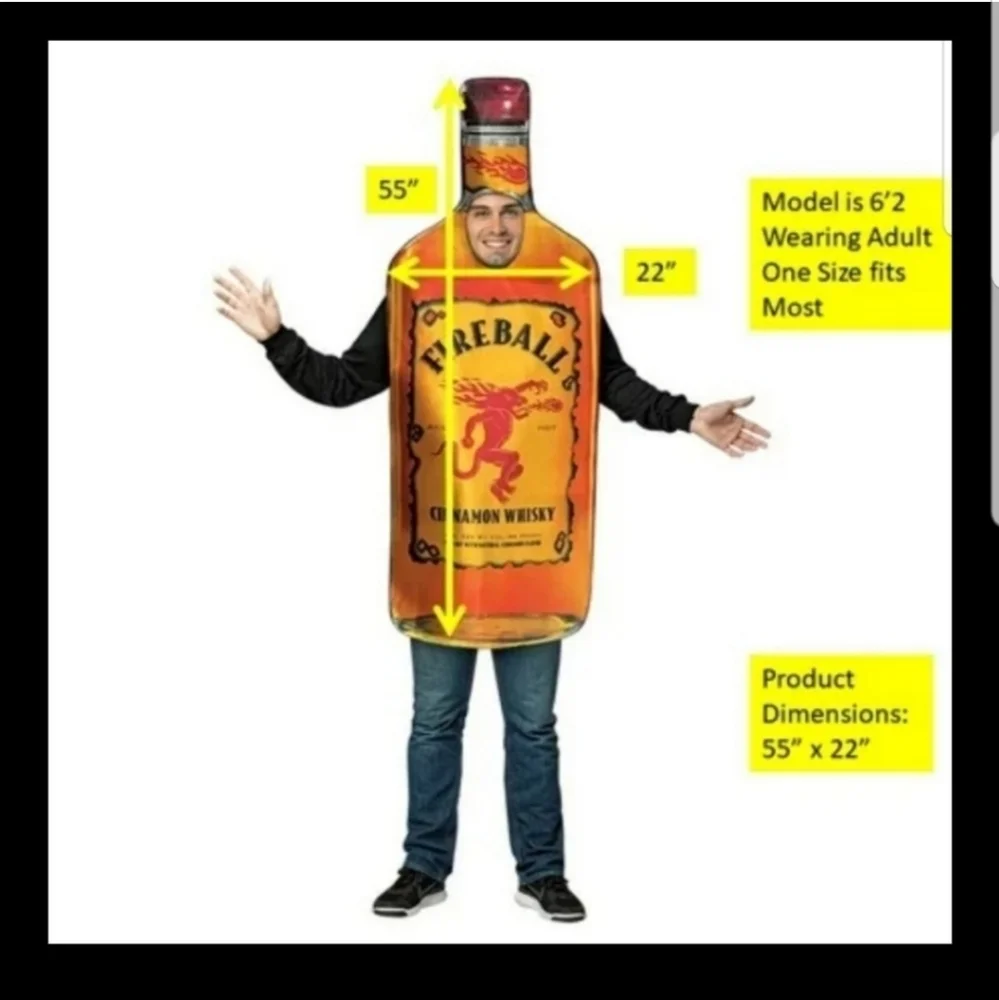 NEW! Fireball Cinnamon Whisky Bottle Costume